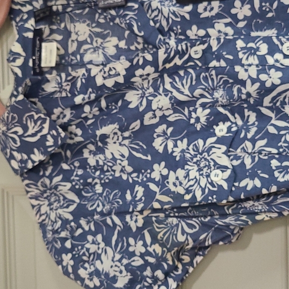 NWT Chris.tan cotton print button-down shirtwaist dress w 12-gore skirt. Sz 6 - Picture 11 of 13